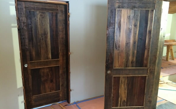 Reclaimed barnwood interior doors