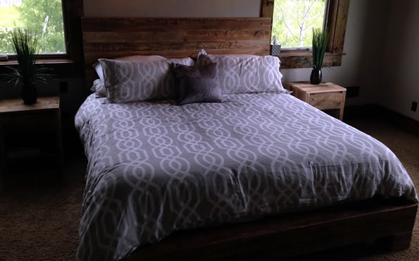 Reclaimed barnwood queen bed